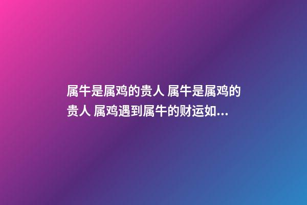 属牛是属鸡的贵人 属牛是属鸡的贵人 属鸡遇到属牛的财运如何-第1张-观点-玄机派